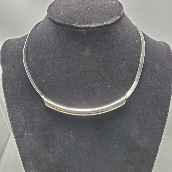 Mystique silver slider bar  necklace with snake chain - Picture 1 of 6